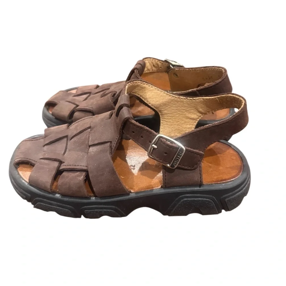 Asher Skyno Marine Brown Kids Leather Sandals Size 32 EU 1 US
